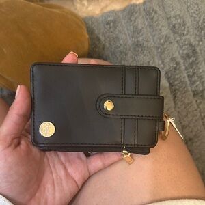 NWT Black Card Holder Wallet with Gold Accents